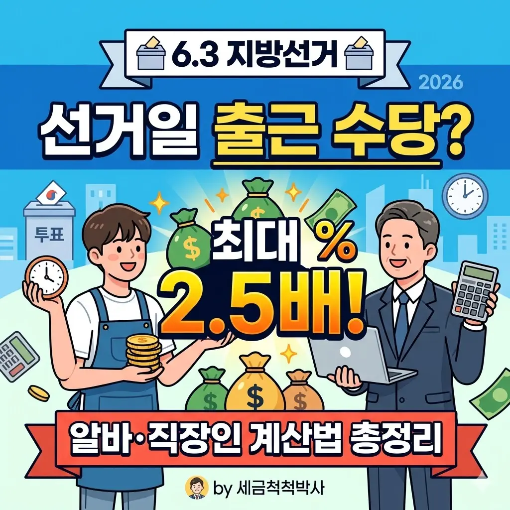 6.3 지방선거 선거일 출근하면 일당 2.5배? 알바·직장인 휴일근로수당 계산법