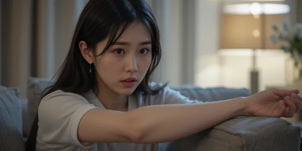 팔근육 떨림 증상으로 걱정하는 여성