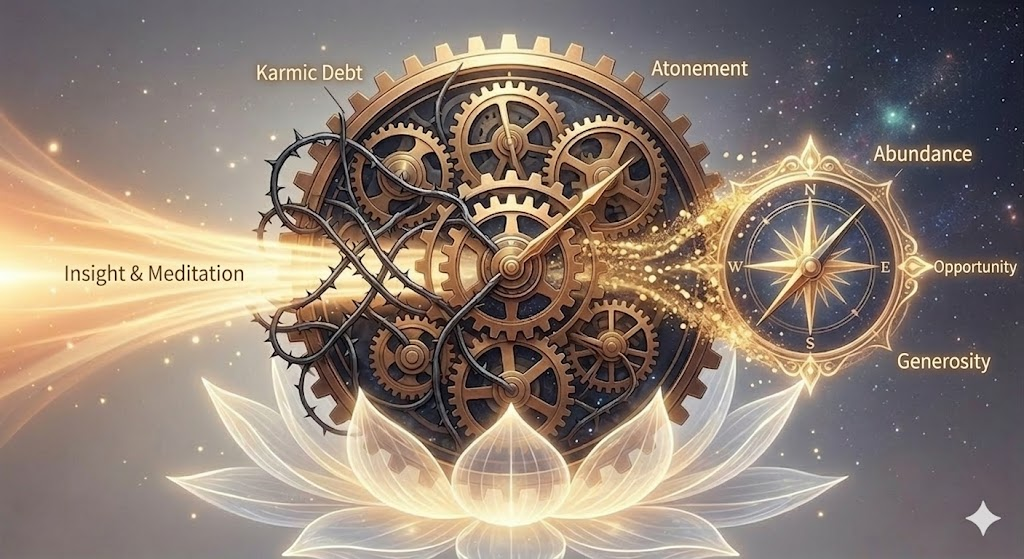 거대한 우주의 시계태엽과 그 사이를 자유롭게 유영하는 빛의 입자들