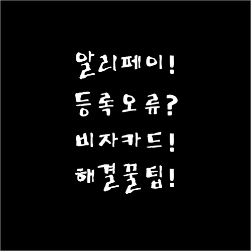 알리페이 비자카드 등록 오류 해결과 ..