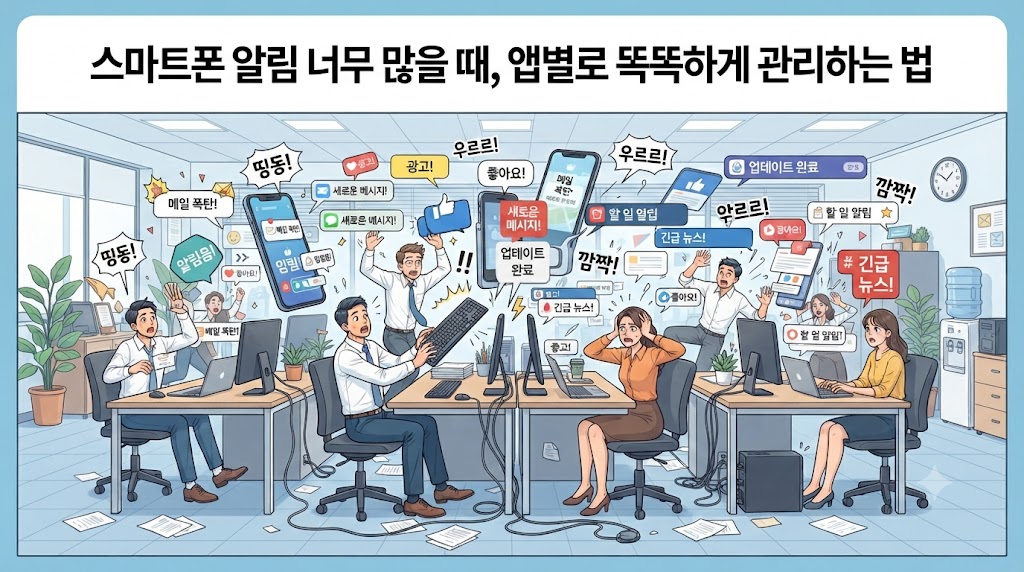 스마트폰 알림 너무 많을 때, 앱별로 똑똑하게 관리하는 법