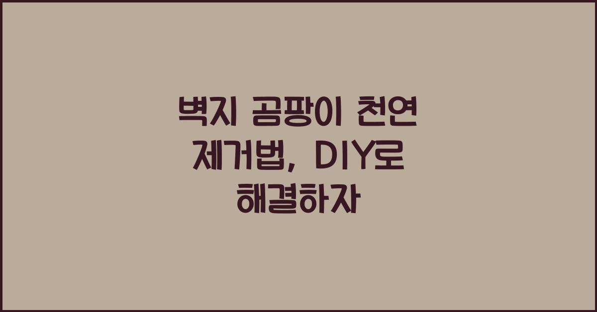벽지 곰팡이 천연 제거법