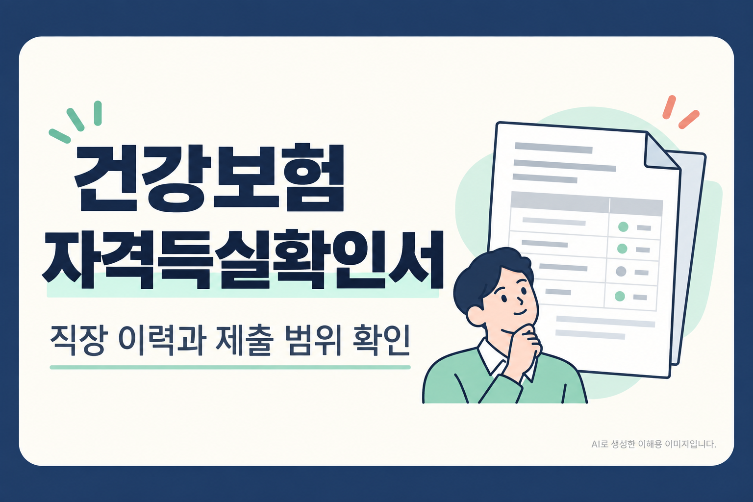 건강보험 자격득실확인서의 직장 이력 선택과 제출 범위 안내