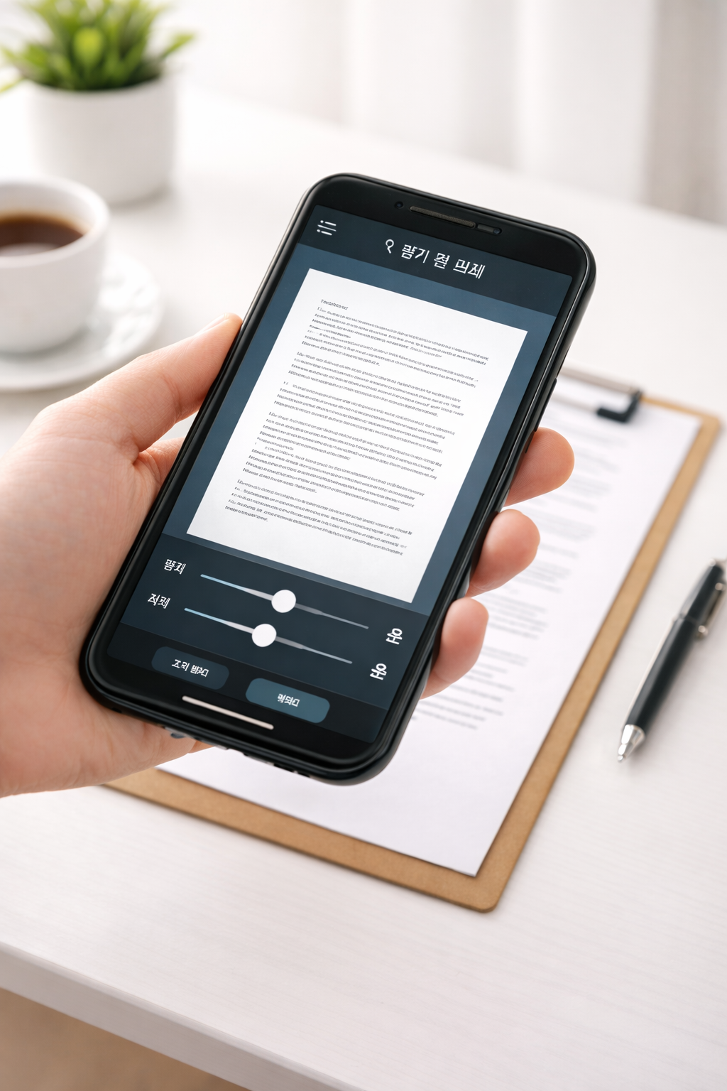 밝기 및 대비 조절 화면 이미지