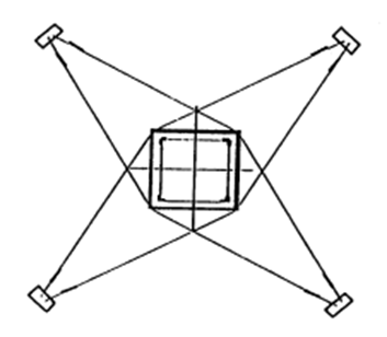 타워크레인 와이어로프 지지 방식 (대각방향 8줄)