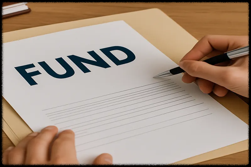 다양한 펀드 투자 자료를 검토하며 상품을 비교하고 투자 결정을 고민하는 모습