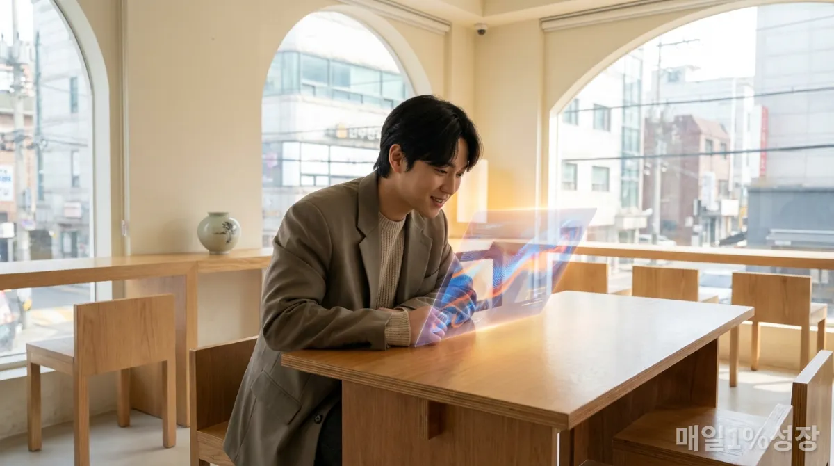 메타센싱 개념을 시각적으로 표현한, 감정 데이터를 보는 한국인