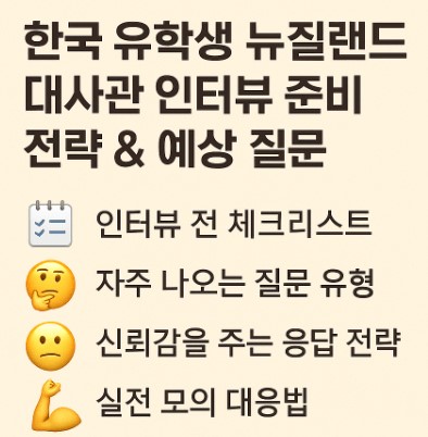 뉴질랜드 대사관 인터뷰 준비 사진