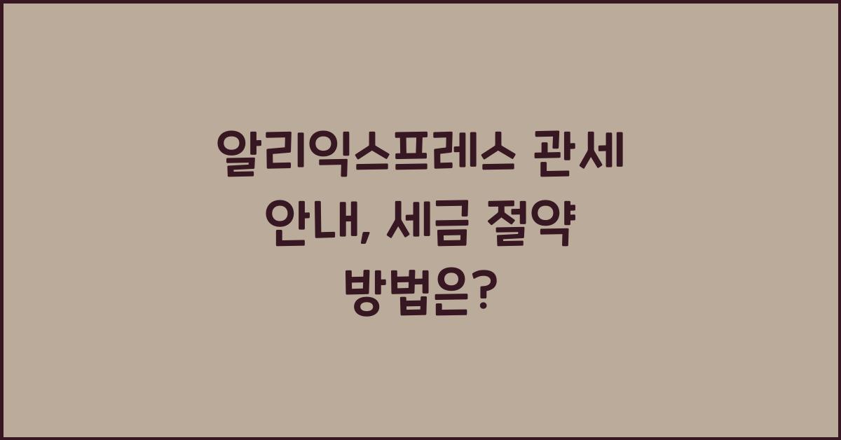 알리익스프레스 관세