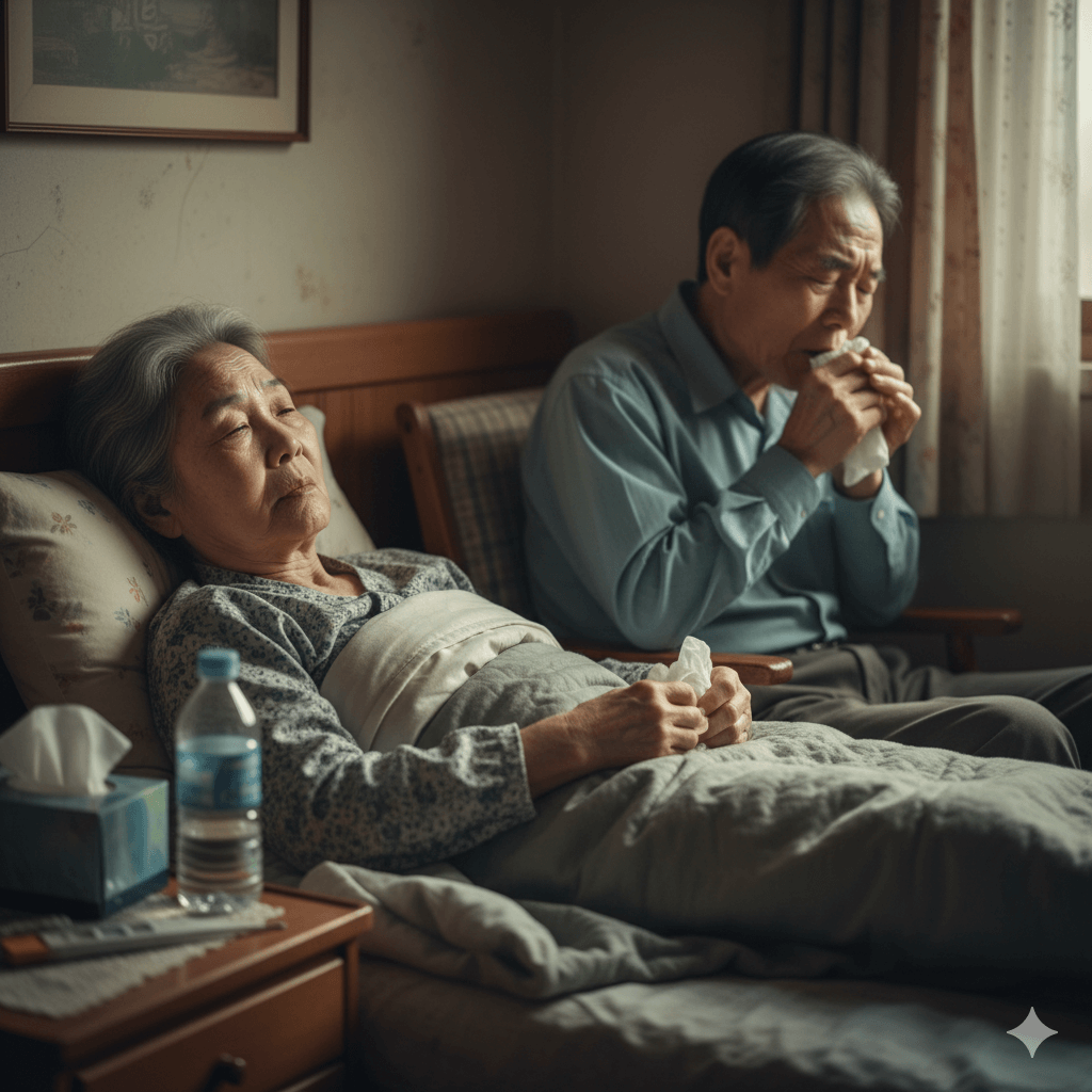 독감 감염 - 사진