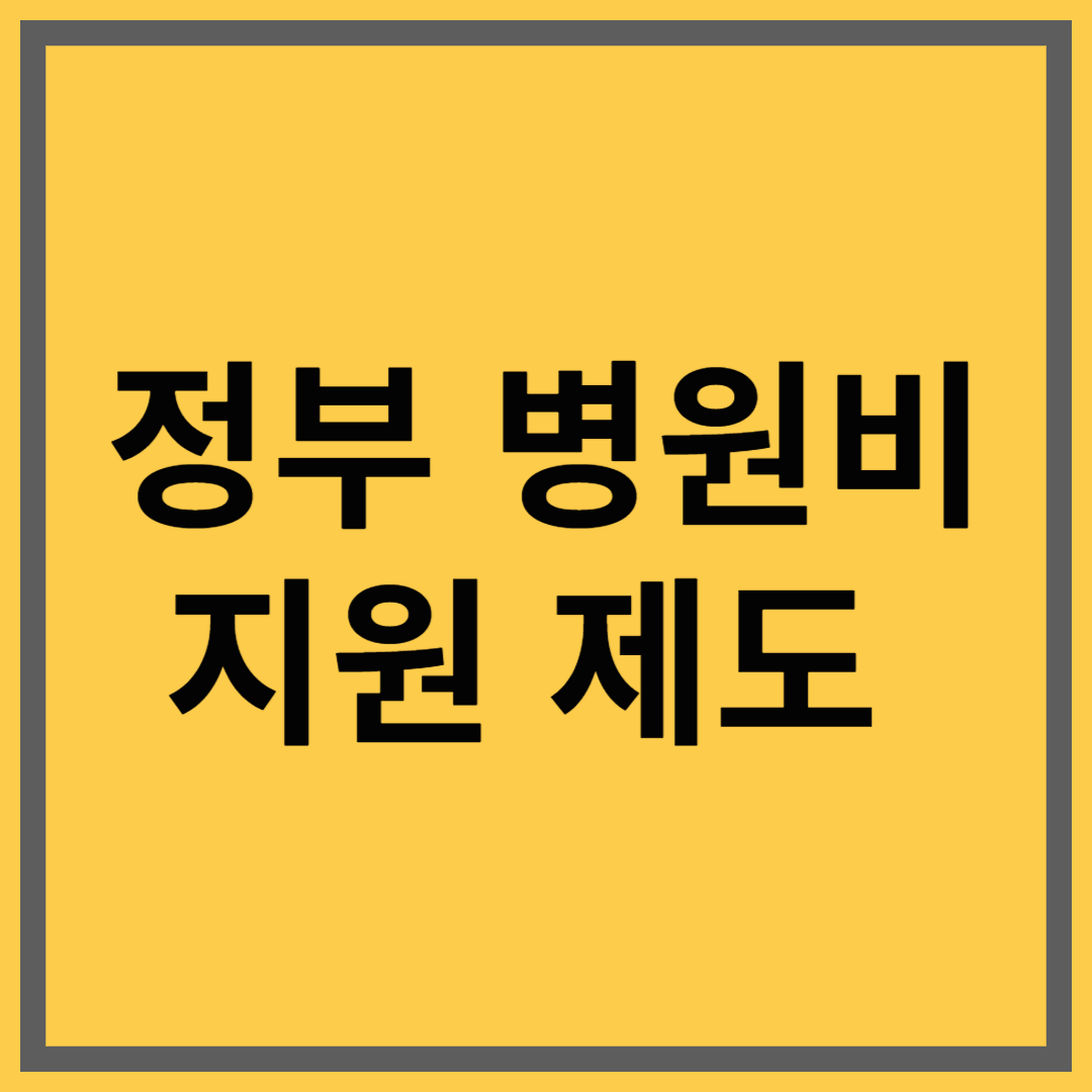 정부 병원비 지원 제도 안내|고령층을 위한 의료비 혜택 정리