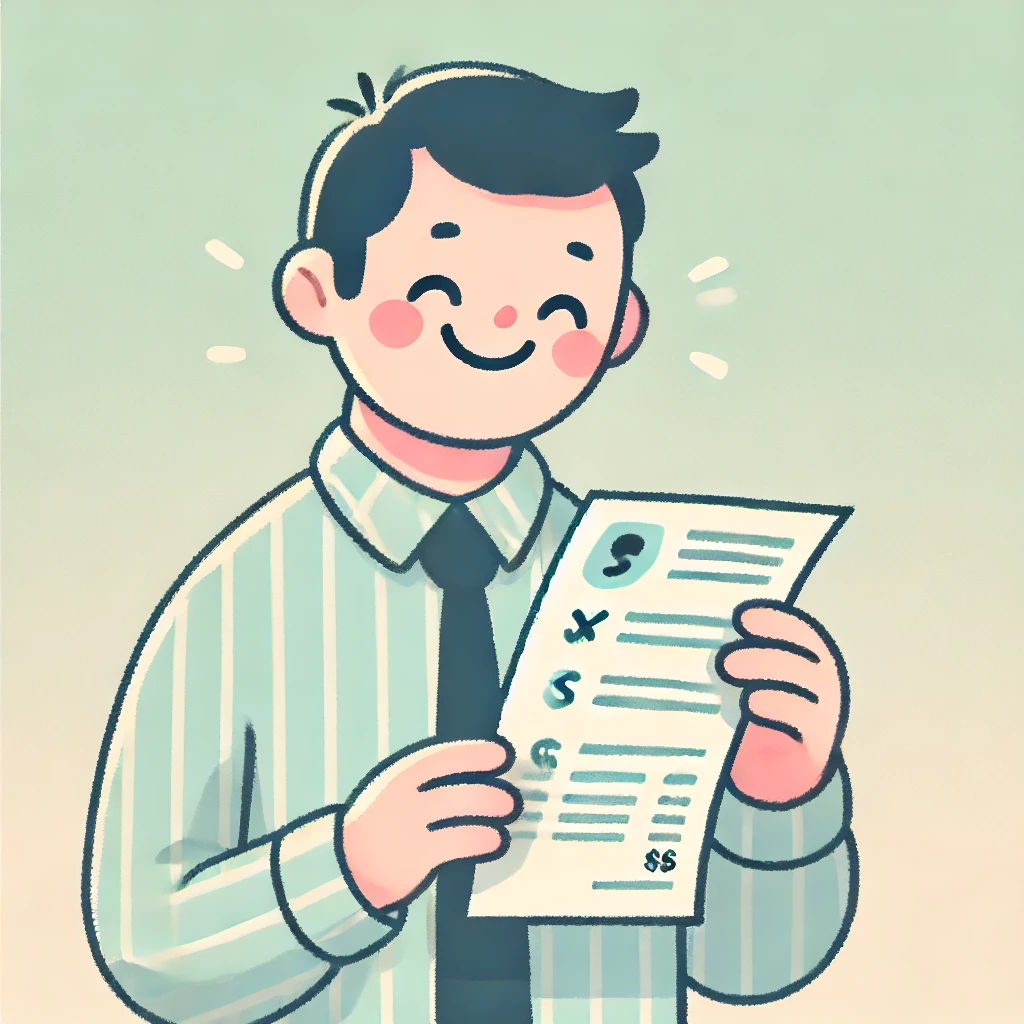 환급받아 행복한 남성