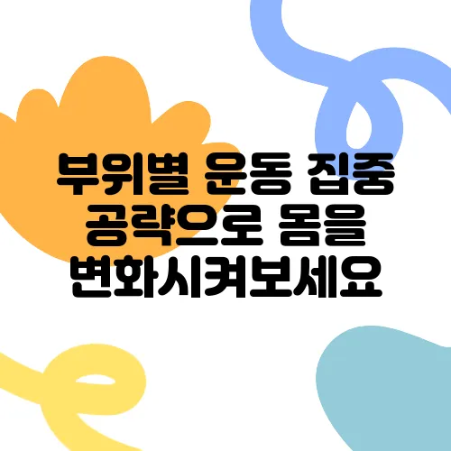 부위별 운동 집중 공략으로 몸을 변화시켜보세요
