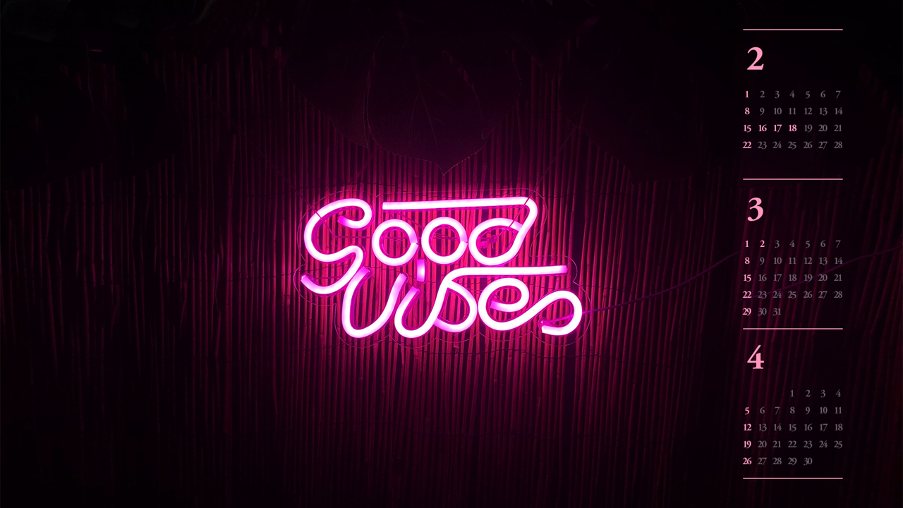 12 Good Vibes B - 2026년3월 달력배경화면