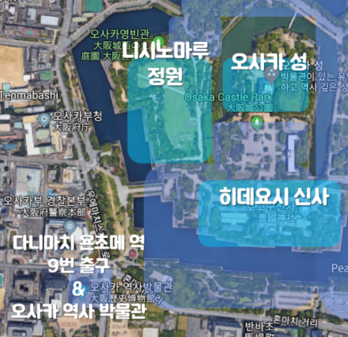 니시노마루&#44; 오사카성 지도