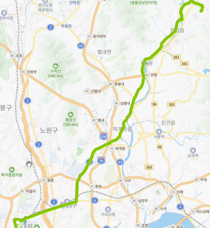 구리-남양주-서울-707번-버스-노선-지도