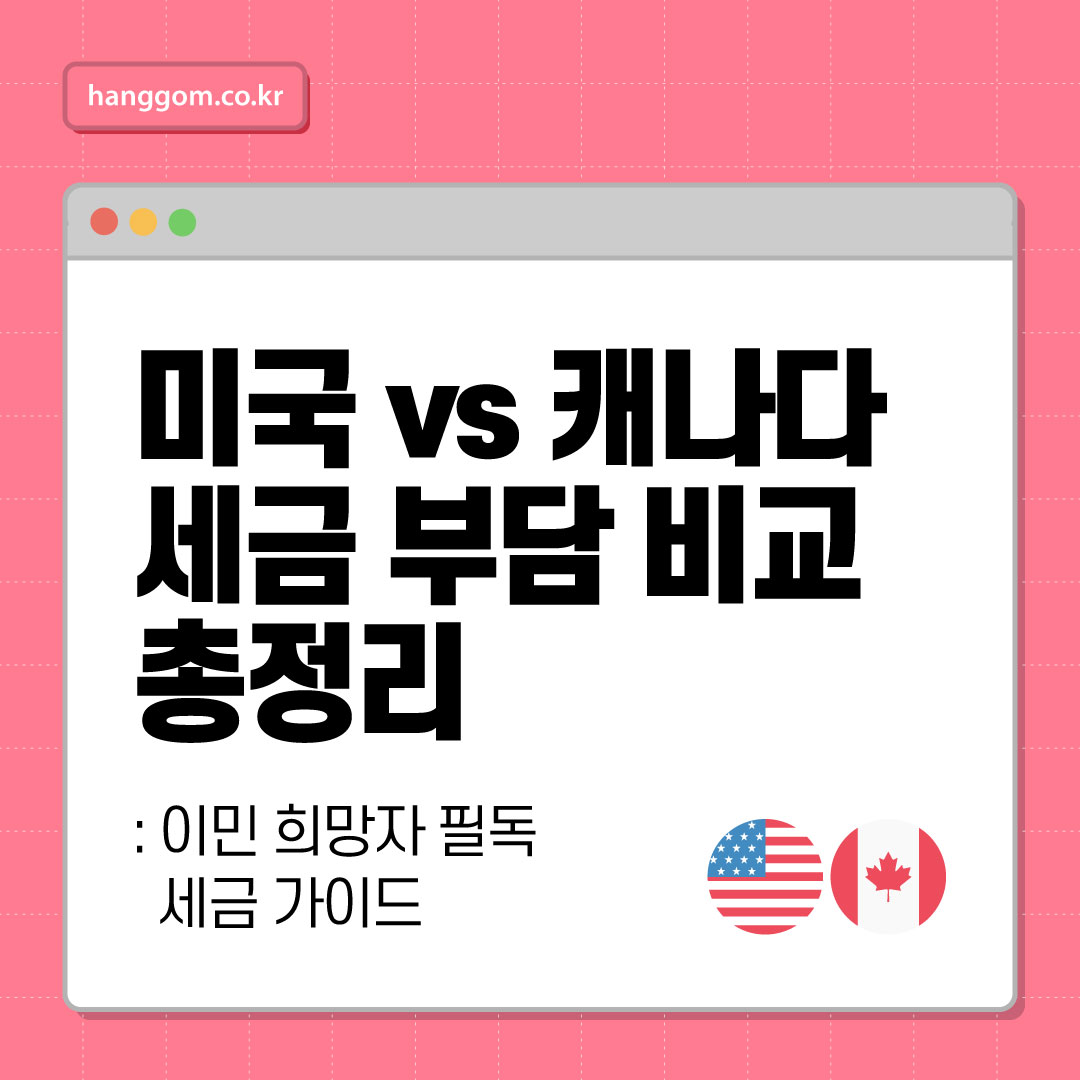 미국 vs 캐나다 세금 부담 비교 총정리 🇺🇸🇨🇦