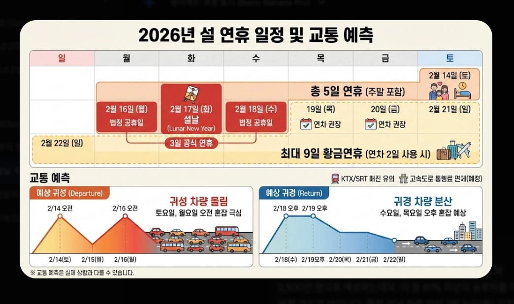 설날 주차 팁(2026 설 연휴, 전국 무료 주차장, 고속도로)(+ 전기차 충전)