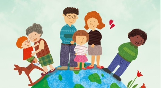 밝고 따뜻한 다문화 가족의 화목한 모습