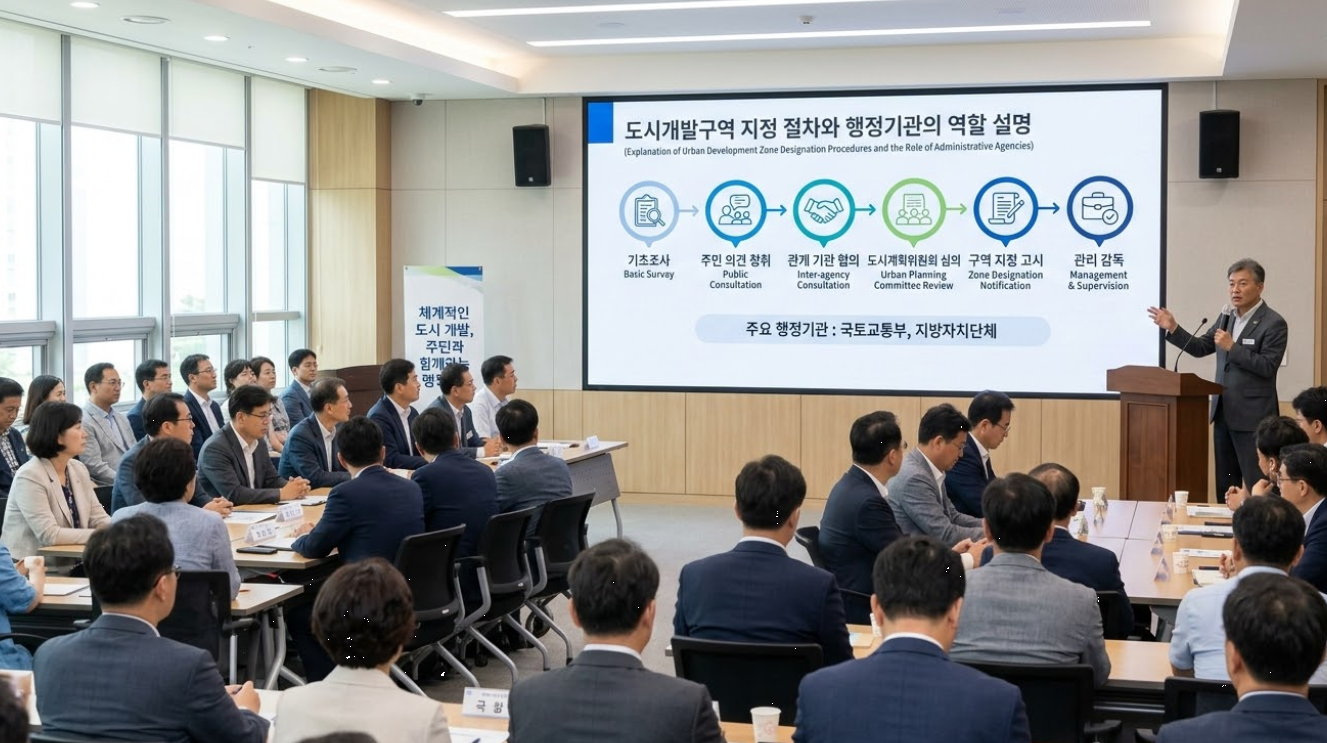 도시개발구역 지정 절차와 행정기관의 역할 설명