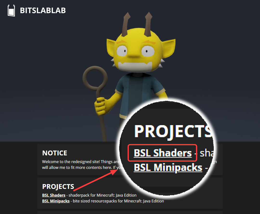 BSL 쉐이더팩 프로젝트 홈페이지