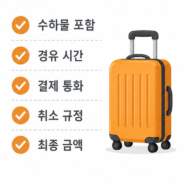 항공권 예약 전 확인 항목