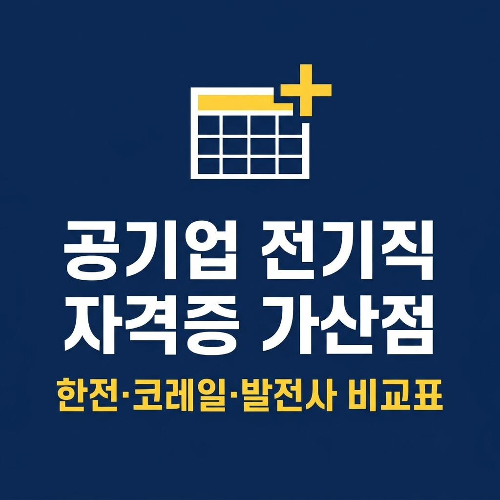 공기업 전기직 자격증 가산점 비교표 썸네일