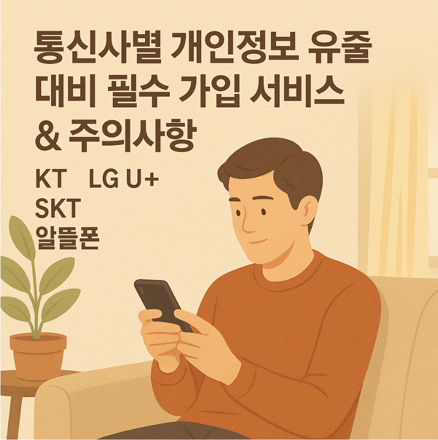 통신사별 개인정보 유출 대비 필수 가입 서비스 & 주의사항 총정리
통신사별 개인정보 유출 대비 필수 가입 서비스 & 주의사항 총정리