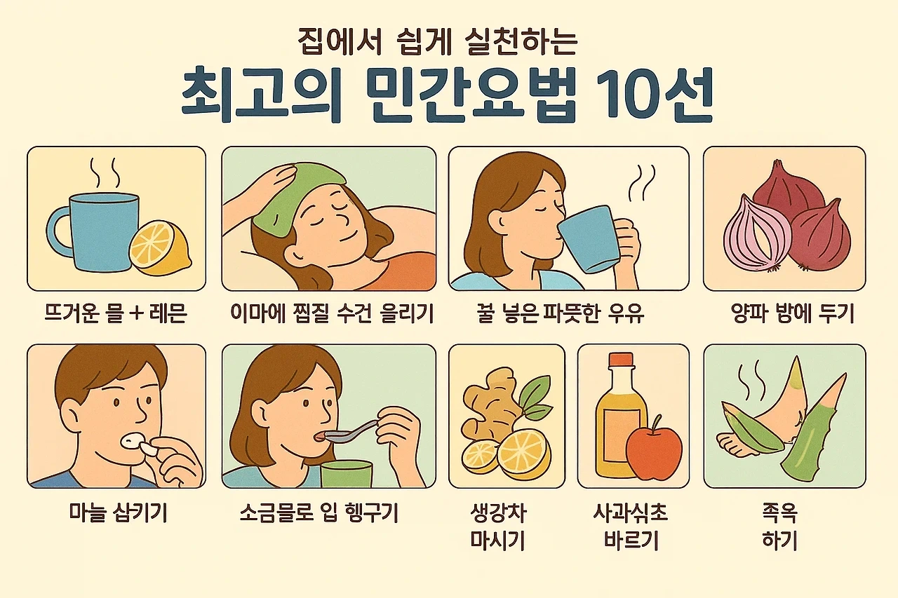 민간요법 방식을 정리한이미지