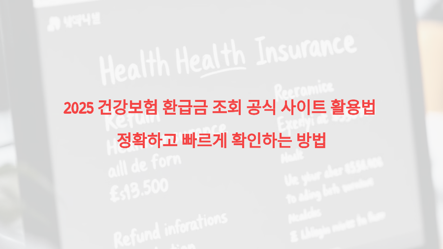 2025 건강보험 환급금 조회 공식 사이트 활용법 – 정확하고 빠르게 확인하는 방법