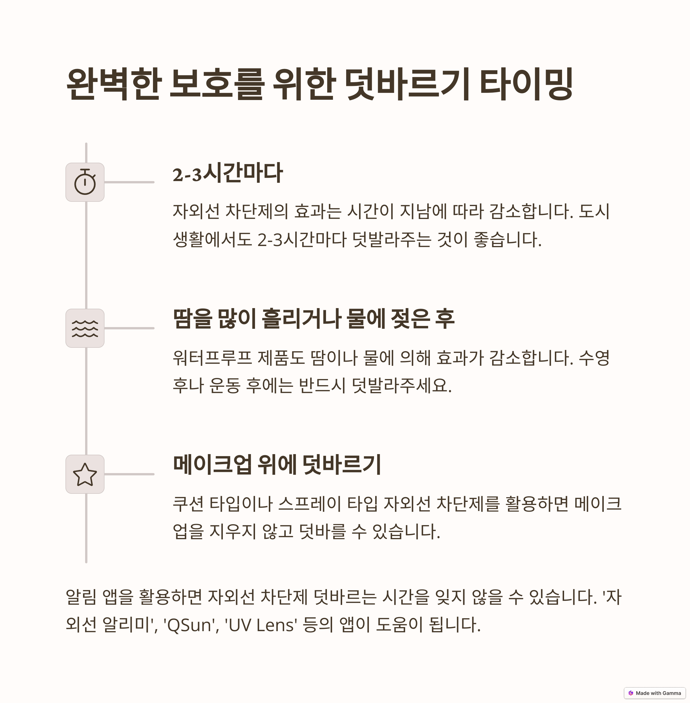 자외선 차단제, 언제, 얼마나 자주 덧발라야 할까요? - 상황별 가이드라인