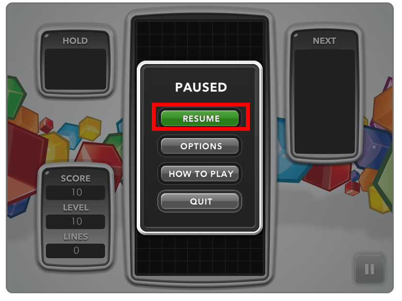 테트리스 게임화면