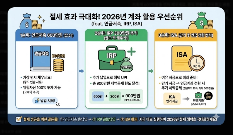 2026년 연말정산 세액공제 [달라진 혜택] 연금저축 및 IRP 최대 활용 5단계 전략