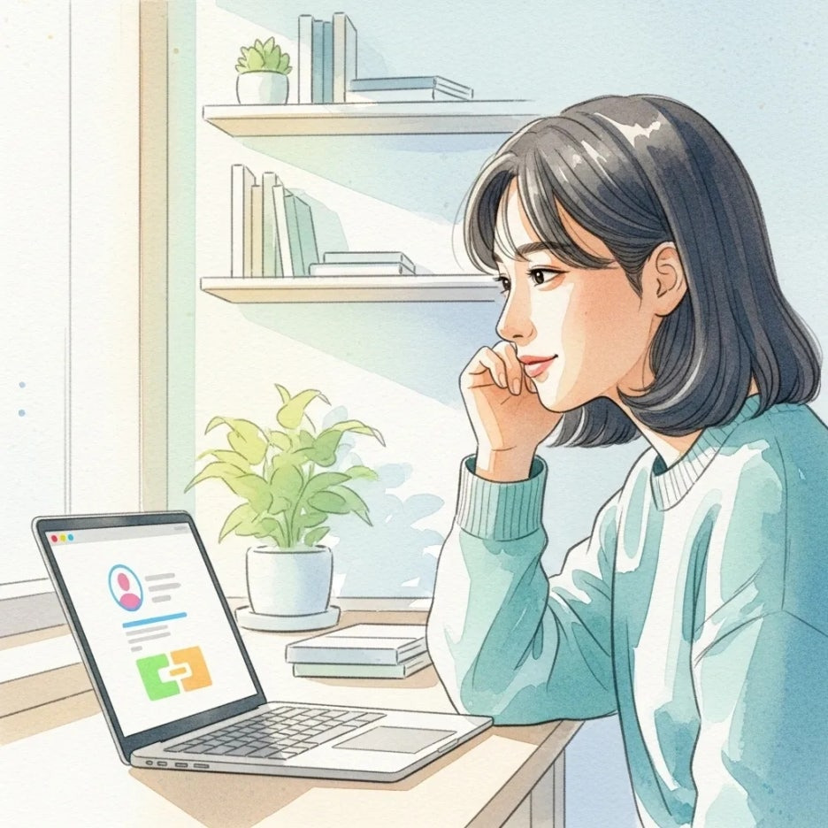 온라인으로 계좌를 확인하는 청년