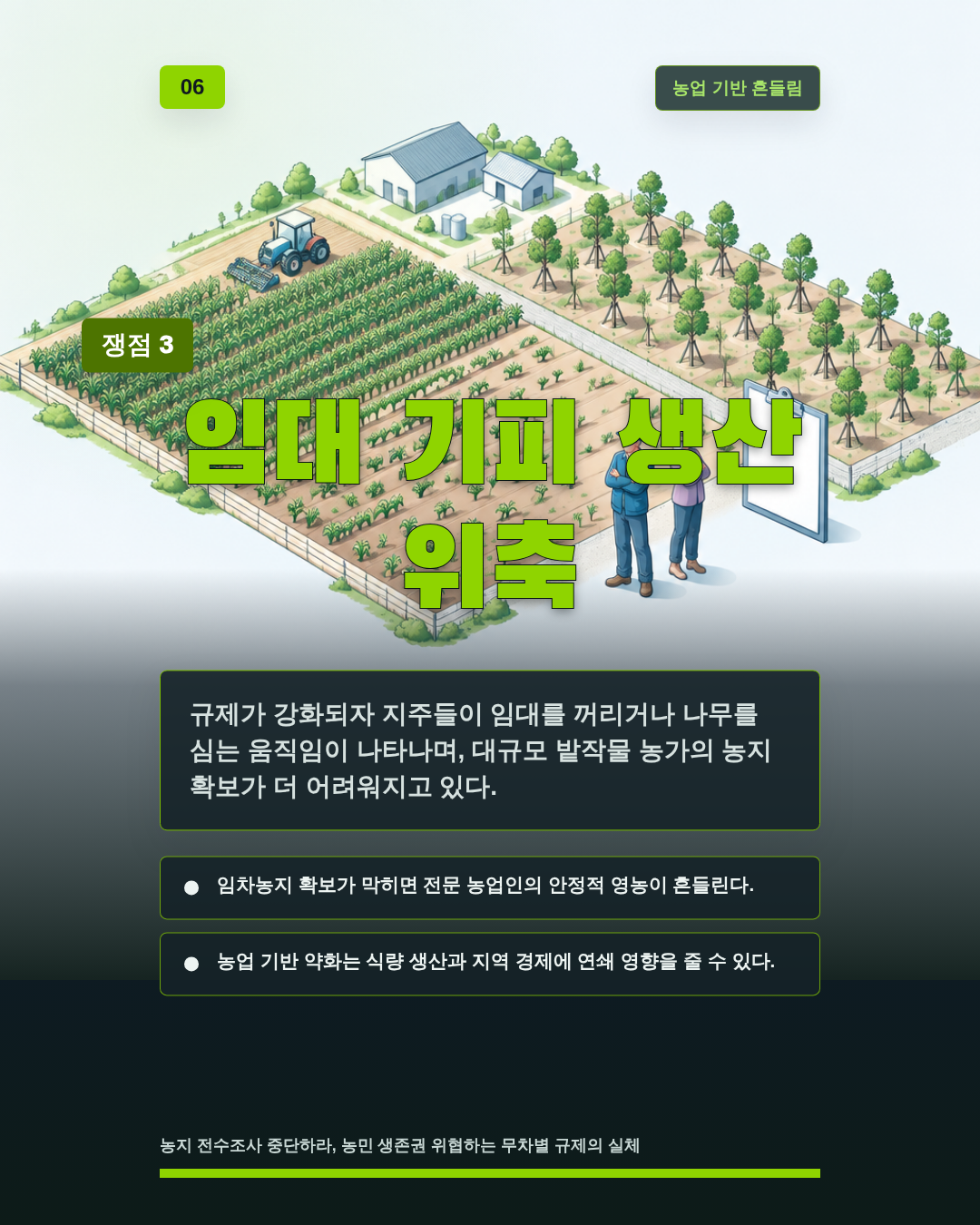 임대 기피 생산 위축