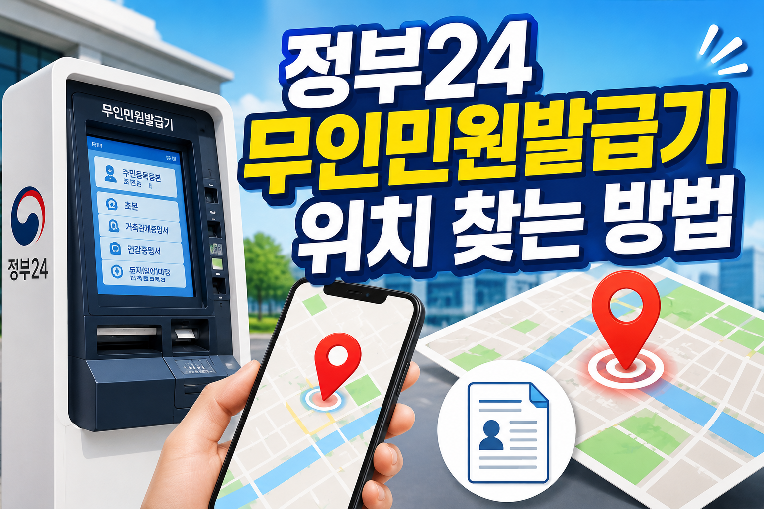 정부24 무인민원발급기 위치 찾는 방법｜24시간 주민등록등본 바로 발급 관련 사진