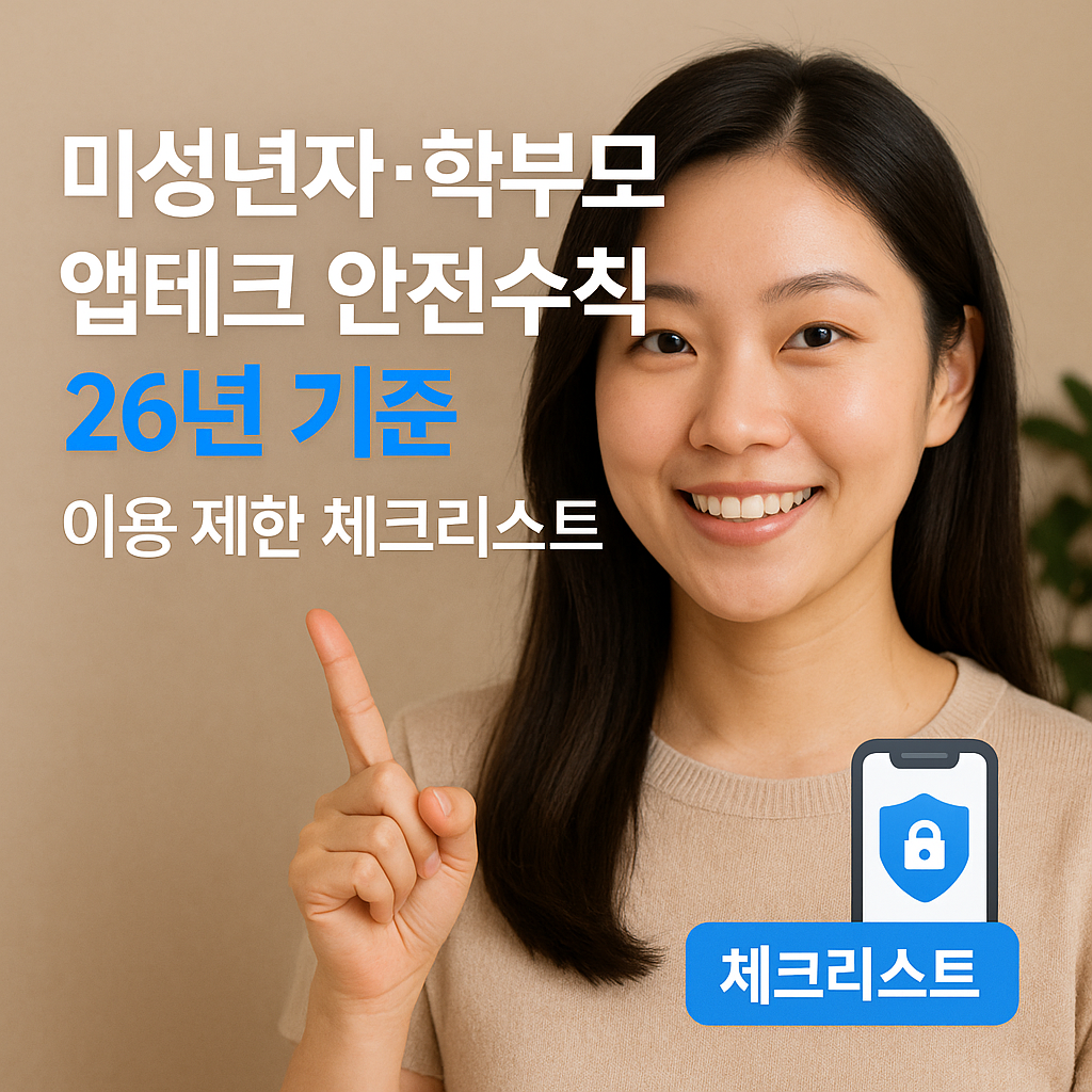 미성년자·학부모 앱테크 안전수칙 26년 기준 | 이용 제한 체크리스트