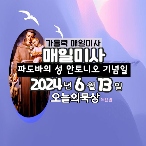 2024년 6월 13일 매일미사 파도바의 성 안토니오 사제 학자 기념일