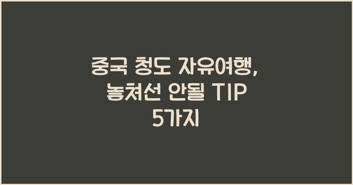 중국 청도 자유여행