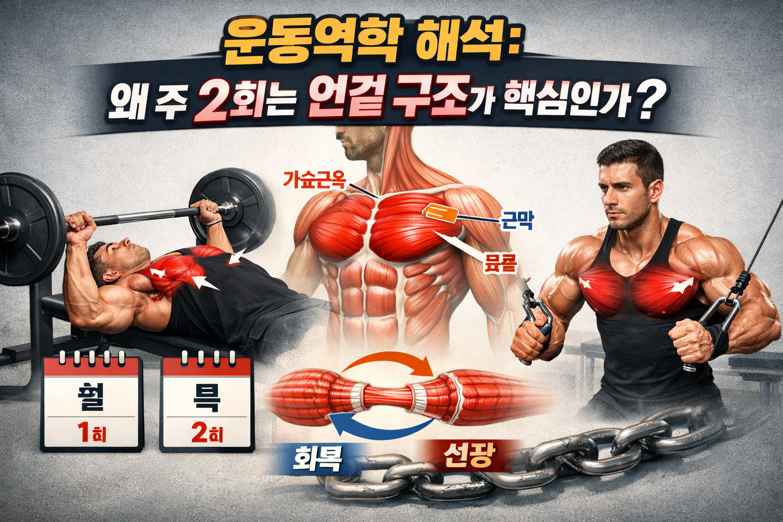 운동역학 해석:
왜 주 2회는 연결 구조가 핵심인가