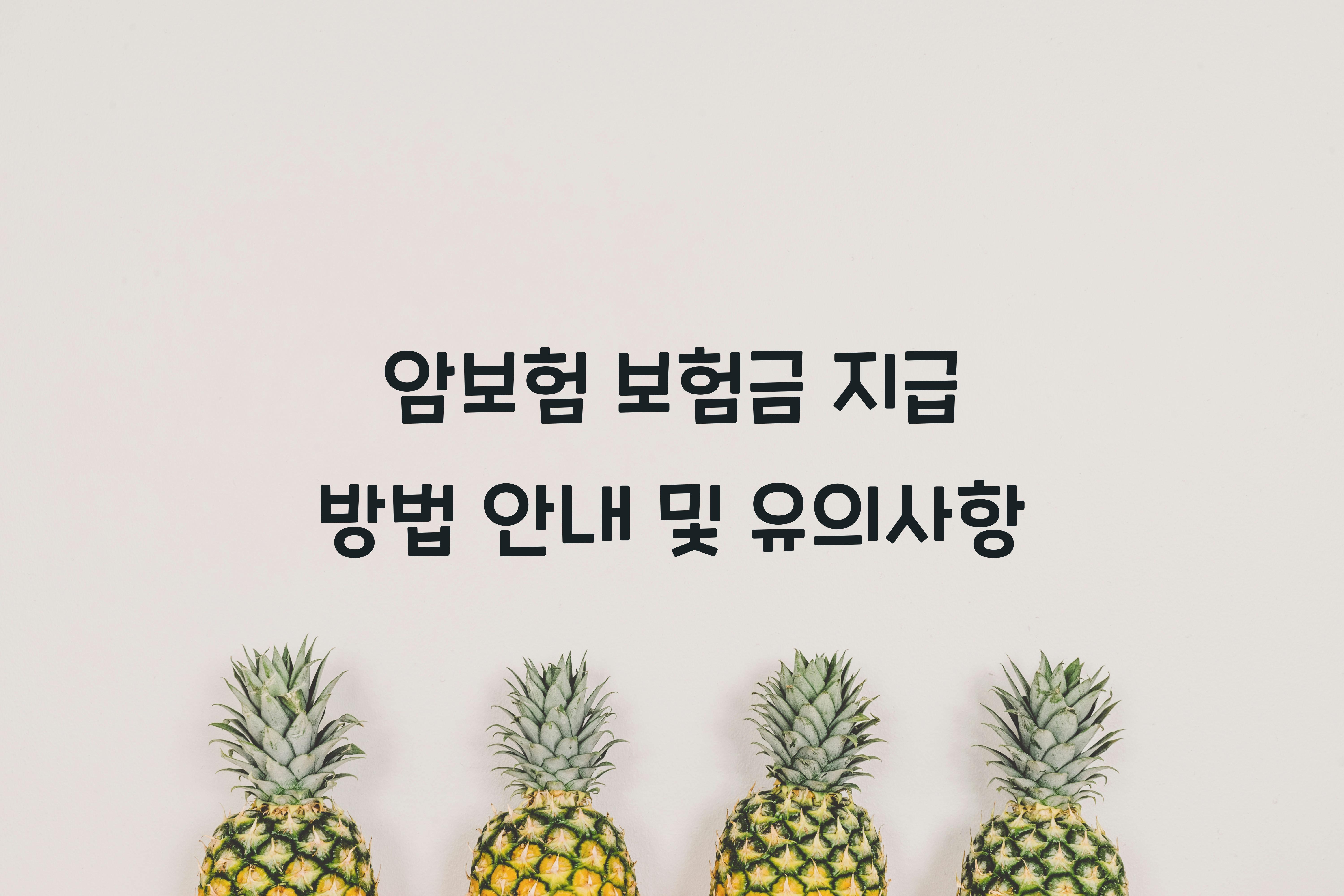 암보험 보험금 지급 방법 안내
