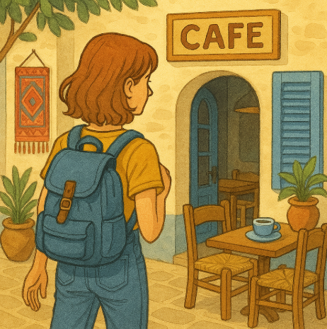 터키에서 혼자 여행할 때 카페 가는 모습