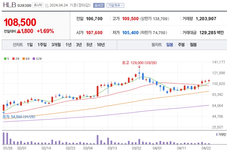 HLB 주가