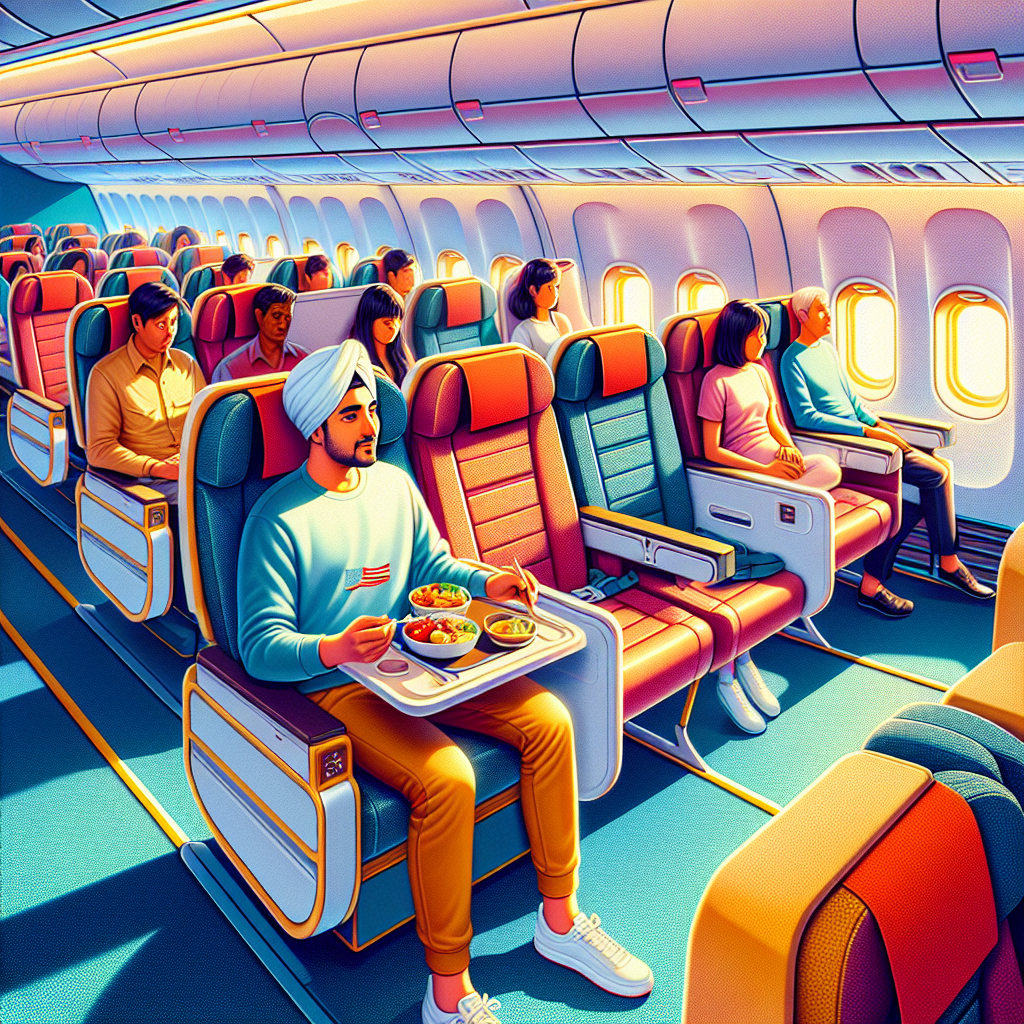 기내 음식 식사 장면