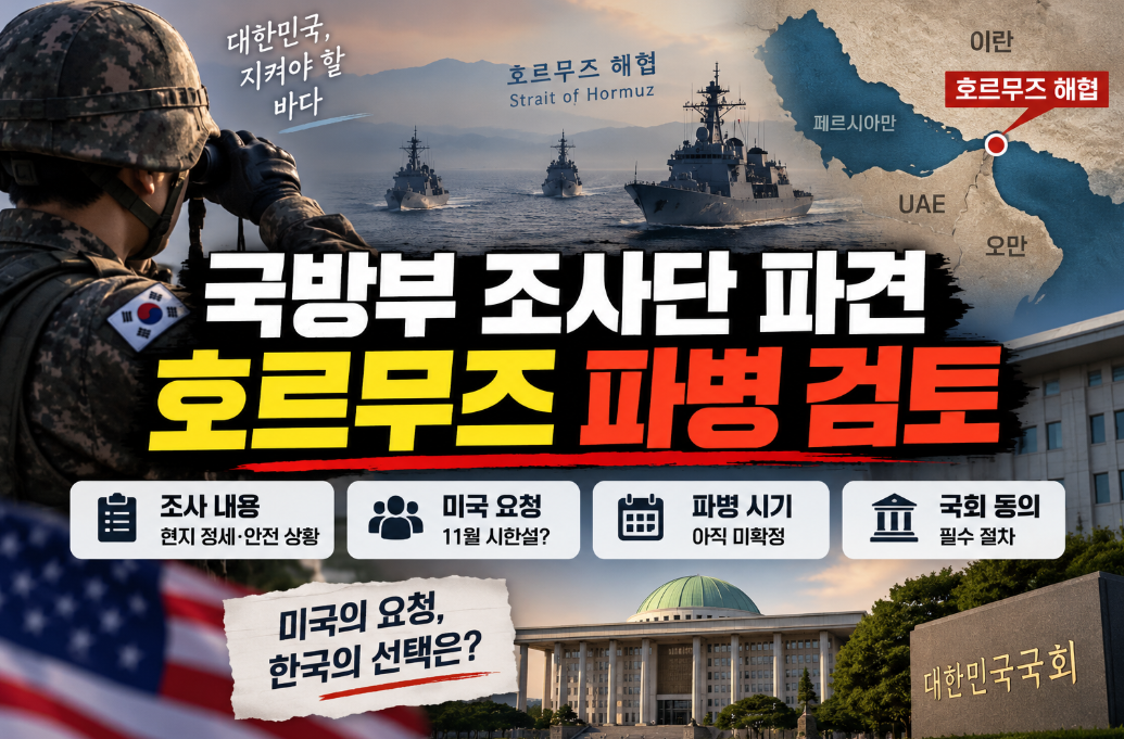국방부 조사단 파견|조사 내용·호르무즈 파병 검토·시기·미국 요청·국회 동의