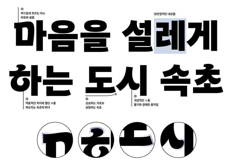 속초바다 돋음체 특징 1