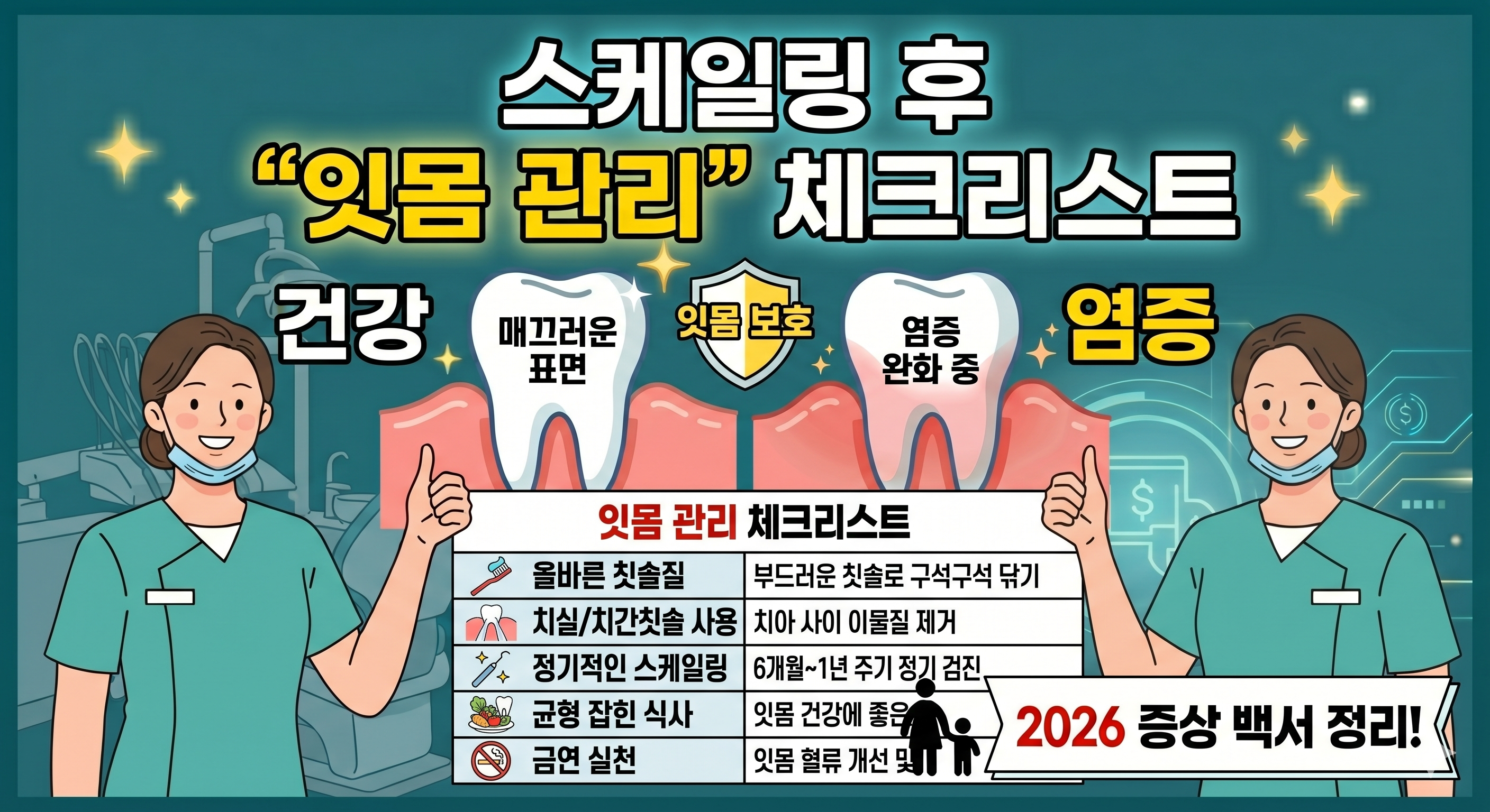 스케일링 후 잇몸 관리 체크리스트