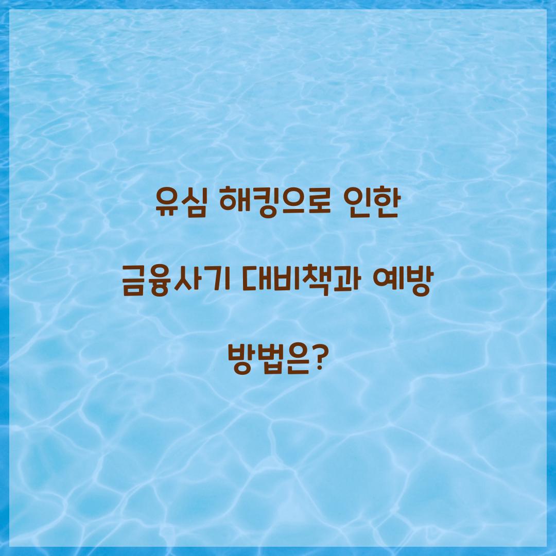 유심 해킹으로 인한 금융사기