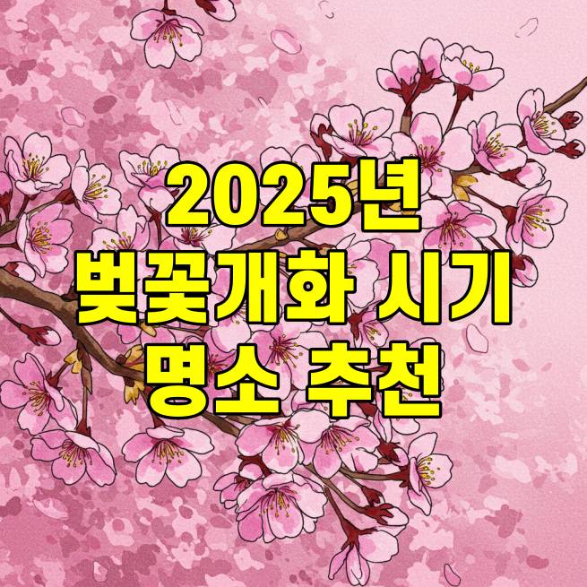 2025년 벚꽃 개화 시기 전국 명소 추천