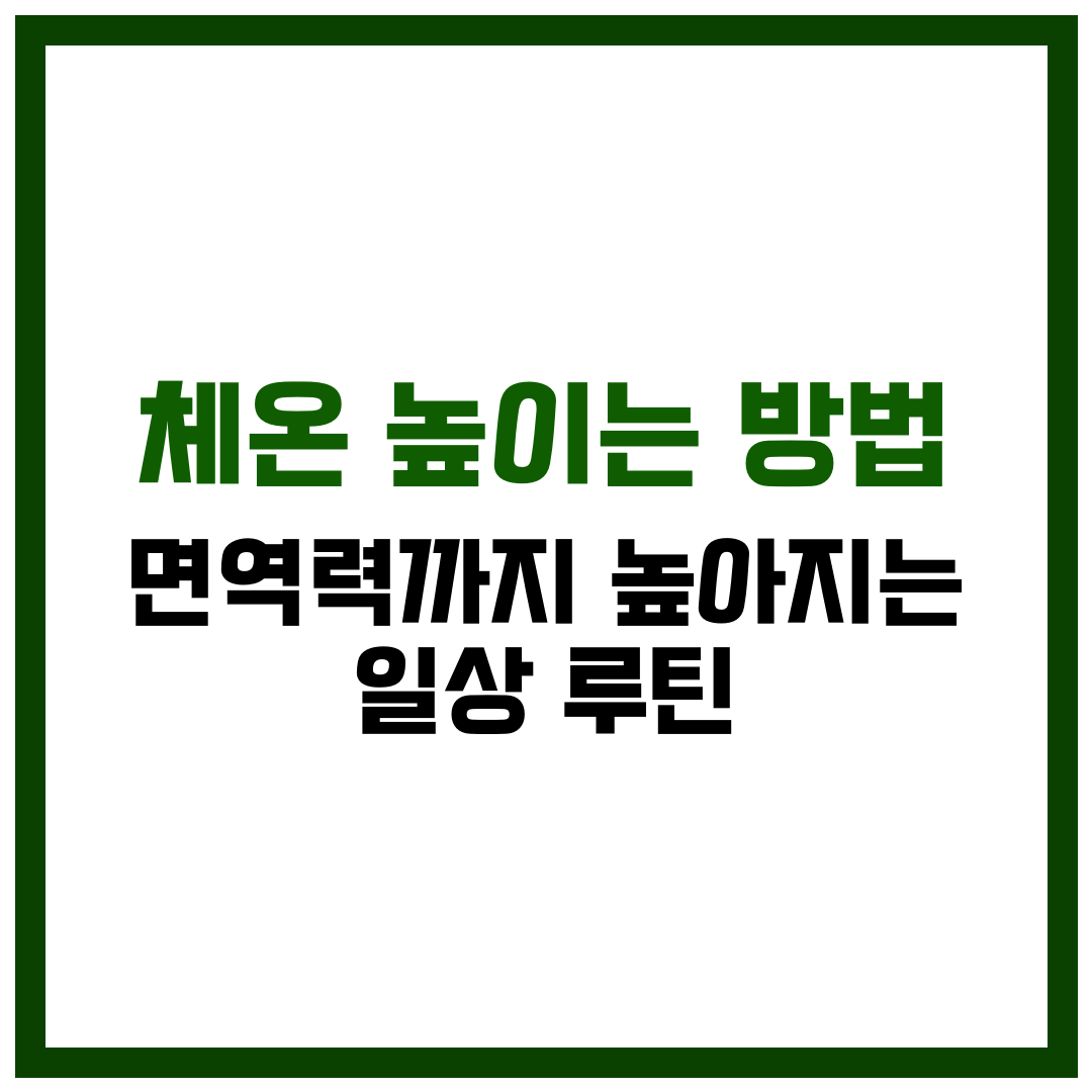 체온 높이는 방법